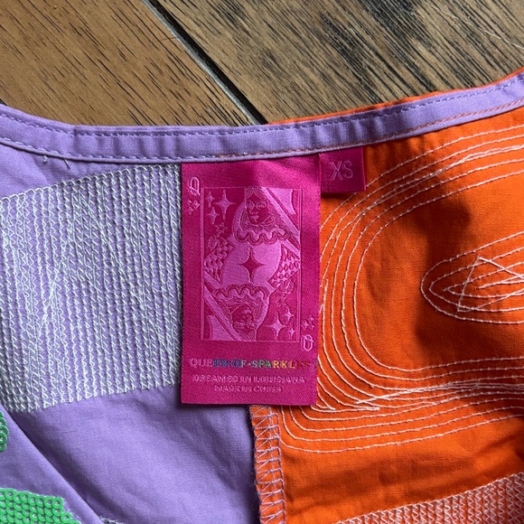 QUEEN OF SPARKLES Purple and Orange Top - Picture 2 of 5
